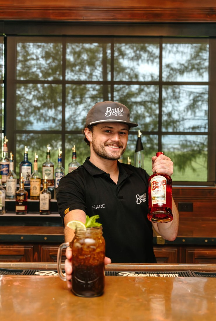 A Bayou Rum cocktail being prepared